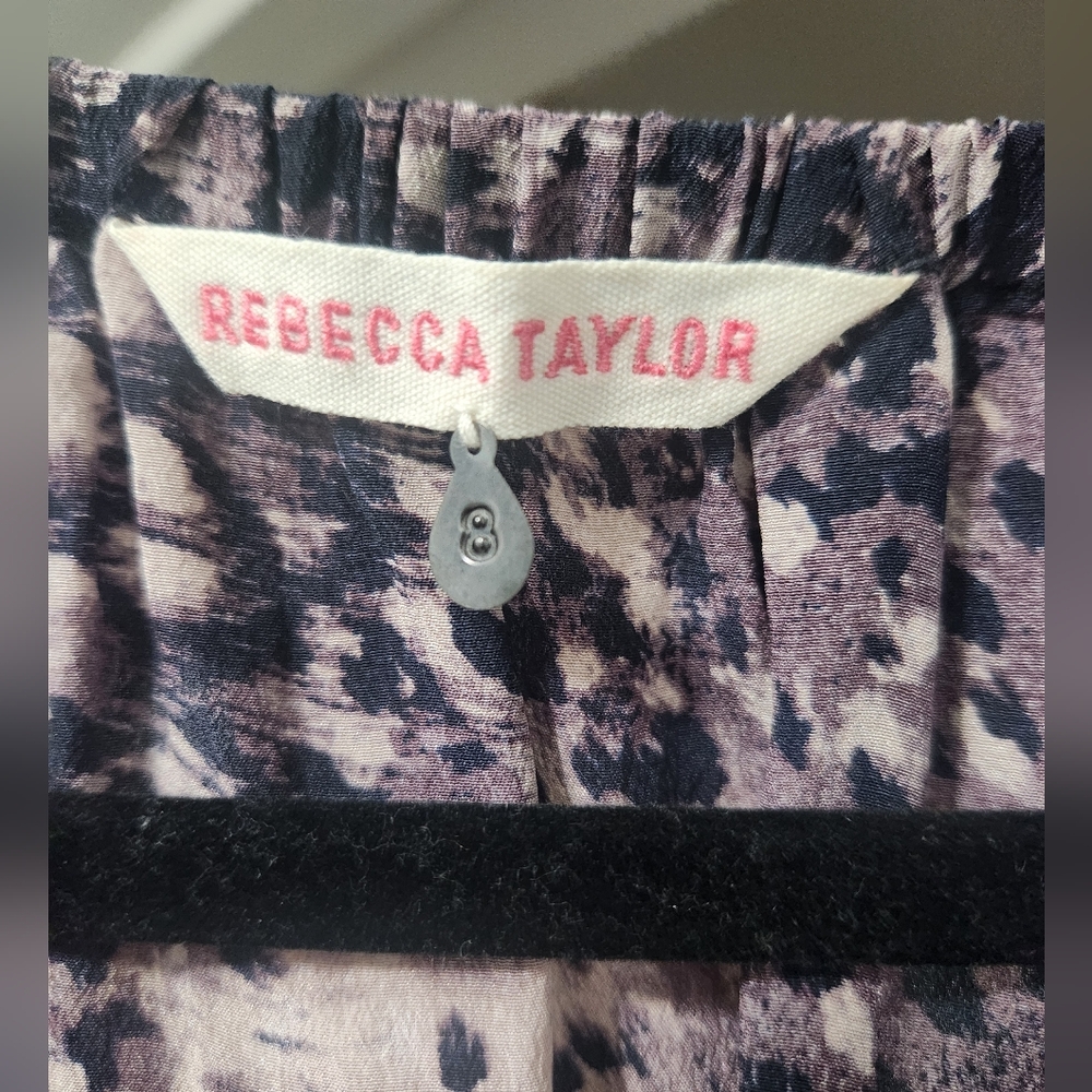Rebecca Taylor 100% Silk Animal Print Top